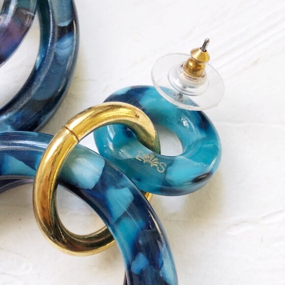 Lele Sadoughi Golden Double Ring Earrings - Picture 2 of 2